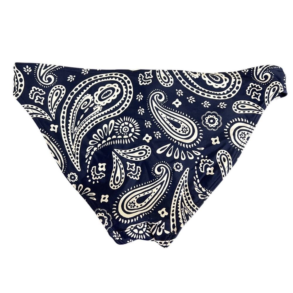 Aerie Swim Bikini High Waisted Paisley Navy Blue Bottoms Small - Picture 2 of 5